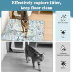 Bienbee Cat Litter Mat, 2 Pack 33" x 22" Machine Washable for Litter Boxes | Cat Litter Rug with Waterproof Backing, Non-Slip Grip and Soft On Kitty Paws to Catch Litter and Protect Floor