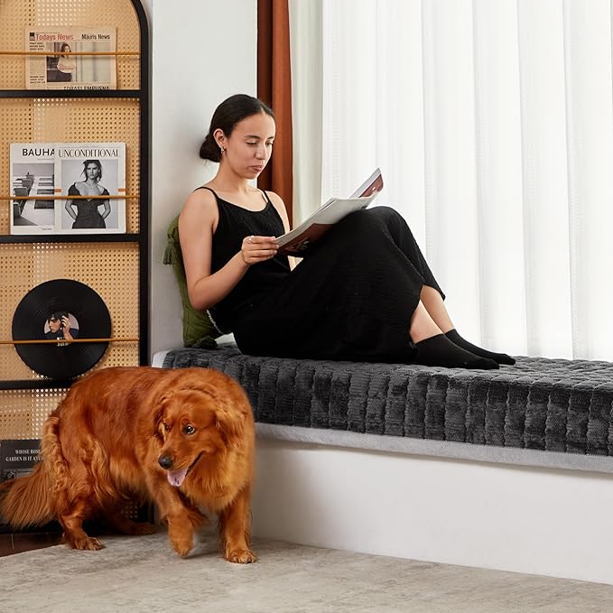 Couch Cover for Dogs Washable,Non-Slip Fuzzy Sofa Covers for Pets | Thick Soft Furniture Protector Fits Loveseat & Sectional,Against Fur&Dirt(Dark Gray, 1pc/36"x58"/Seat Cover)