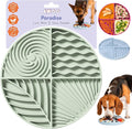 Paradise - Dog Lick Mat for Slow Feeding & Anxiety - Non-Slip Silicone Slow Feeder with Suction Cups - Dishwasher Safe Pet Dish for Grooming, Training, and Boredom Relief (Sage)