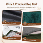 Comfort Expression Orthopedic Dog Beds for Large Sized Dog with Bolster | Waterproof Dog Couch Bed with Washable Cover & Non-Slip Bottom, Supportive Egg Crate Foam Large Pet Bed, 38x25 Inch