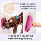 Paradise - Dog Lick Mat for Slow Feeding & Anxiety - Non-Slip Silicone Slow Feeder with Suction Cups - Dishwasher Safe Pet Dish for Grooming, Training, and Boredom Relief (Almond)