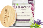 Pet House Lavender Candle Clean Burning, Long Lasting Pet Odor Candle for Home - Lavender Green Tea