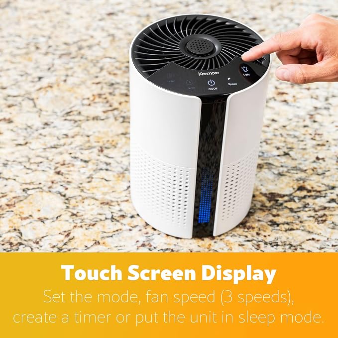 Kenmore Air Purifiers Up to 348 Sq.Foot with H13 True HEPA Filter | Child Lock, Sleep Mode for Small Rooms for Bedroom