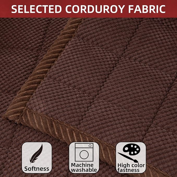 Pet Couch Covers,Couch Cover for Dogs Washable,Anti Slip Dog Sofa Covers Couch Protector Sofa Mat,Seat Cover,Dog Mat,Pet Pad for Furniture 1 Piece (Brown, 21''x21''/Square)