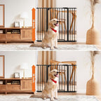 keny 36" Extra Tall Baby Gate for Stairs, 29-42.5" Wide Auto Close Dog Gate | Pressure Mounted Easy Walk Through Pet Gate for Doorways, Durable Safety Stair Gate, Black