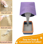 Cat Litter Mat Litter Trapping Mat,Cat Litter Box Mat 32"x22", 2 Layer Llitterbox Mat,Waterproof Urine Proof,Kitty Rug indoor Floor Pad,Purple,Collapsable, Medium