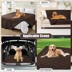 Smiry Waterproof Reversible Pet Couch Covers for Dogs | Pet Friendly, Soft Fabric, Washable Sofa Furniture Protector for Dogs Cat Kids, Checkered (52"x82", Chocolate/Chocolate)