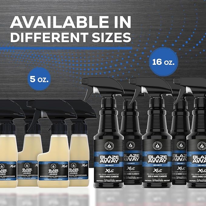 Blaze Away Linen Breeze Odor Eliminator Spray (16 Fl Oz, 6 Pk) | Commercial Air Freshener • Professional-Strength • Long-Lasting • for Smoke, Pet, Bathroom, Vehicle, Hotel & Commercial Space