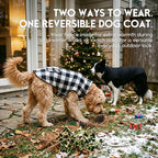 ASENKU Reversible Dog Winter Coat, Dog Jacket for Small Medium Large Dogs | Windproof Plaid Fleece Lining for Cold Weather, Water-resistant Outer Shell, Puppy Puffer Vest with Leash Hole, White S