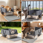 Stainless Steel Litter Box with Lid,XL Extra Large Cat Litter Box | Large Litter Boxes for Big Cats,Metal Kitty Litter Boxes with Anti-Leakage, High Sides,Easy to Clean,Scoop & Mat Included