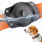 IPX8 Waterproof Dog Collar Holder for Airtag [Metal Back Plate] Ultra-Durable Dog & Cat Collars Mount for AirTag, Suitable for All Widths of Collars (1 Pack)