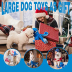 LEGEND SANDY Tough Dog Toys, Stuffed Chew Large Dog Toys to Keep Them Busy, Interactive Squeaky Tug of War Doggie Toy, Crinkle Blue Octopus