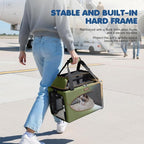 Lekereise Top-Expandable Pet Carrier 18x11x11Inch Delta American United Airline Approved Underseat to 15lbs Stable Car Travel Carriers for Small Dogs Cats with Locking Safety Zippers Anti-Scratch Mesh