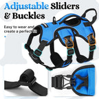 rabbitgoo Escape Proof Dog Harness for Small, No Pull with Lift Handle | No Escape, Full Soft Padded, Reflective Adjustable Vest, Leash Clip for Walking Hiking Training, Blue, Small