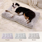 Large Dog Crate Bed, Washable Plush Dog Mat with Thick Cushion Support, Soft Fluffy Dog Pad for Labrador, Golden Retriever, Husky, Boxer, Non-Slip Bottom (Brown, 41.0" L x 27.0" W x 4.0" Th)