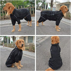 Lovelonglong Waterproof Dog Raincoat – 6-Leg Full Body Dog Rain Suit with Reflective Strips & Leash Opening, Outdoor Dog Jacket for Rainy Weather