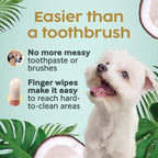 Cocopup Dog & Cat Dental Wipes, Coconut Oil Finger Toothbrush Cleaner | Coconut oil-infused finger wipes for dogs and cats; helps clean teeth, freshen breath, and wipe ears, nose, paws, and fur.