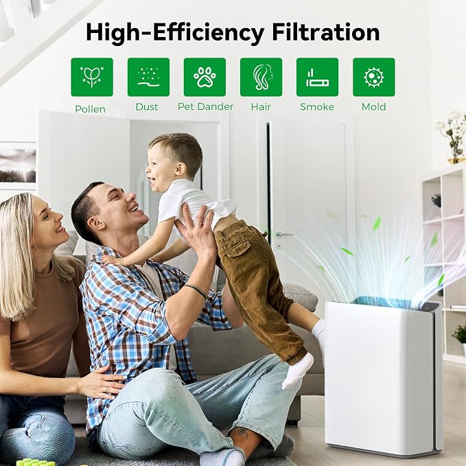Afloia Europa Replacement Filter | 4-Stage HEPA Filter, Washable Pre-Filter, Toxin Remover Layer, Pet Dander, Odor, Dust and Smoke