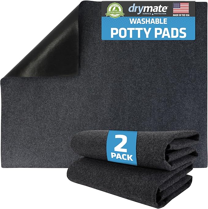 Drymate 2-Pack Washable Pee Pads for Dogs (29x36), Waterproof, Absorbent, Slip-Resistant, Reusable Pet Training Potty Puppy Mats, Housebreaking, Incontinence Bed Pads, Crate, Kennel (USA Made)