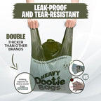 HEAVY Dootie Bags with EZ Tie Handles. Clean and Convenient for Pet Dog Poop, Cat Litter. Multi-Use. Great for Swivel Bin and Gogo Stik Scoopers. Made with Cornstarch. Strong, Leakproof and Very Large