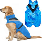 Waterproof Dog Rain Coat, Reflective Safety Strips & Leash Hole – Lightweight Adjustable Jacket for Medium Breeds - XXL, Blue