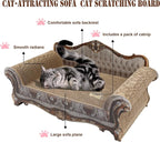 COOZMENT Sofa Shaped Scratching Couch,Thick Scratching Cardboard, Lounge Bed for Indoor Rest&Play, Sofa Scratcher Pad (23 "L X 12.2" W X 10.6 "H)