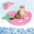 KOOLTAIL Cat Cooling Mat, Upgraded Two Sided Cooling Pad for Dogs Cats Puppy, Soft Summer Pet Sleeping Blanket Kennel to Keeping Cool, Washable Dog Mats for Crate Sofa Bed Outdoor Indoor, Strawberry