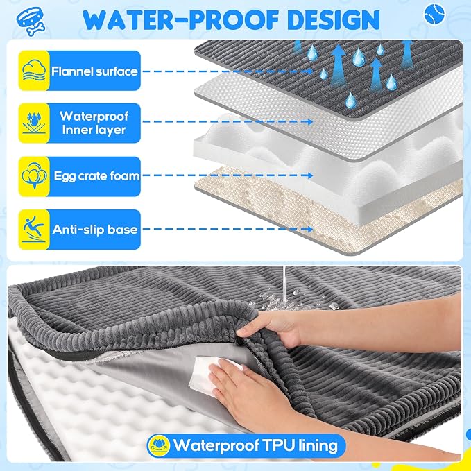 Loiion Dog Car Bed, Non-Slip Backseat Extender Pet Mat 50"x24.6" | Removable, Washable Dog Bed With Waterproof Liner Protects Car Seats, Anti-Slip Travel Bed For Dogs