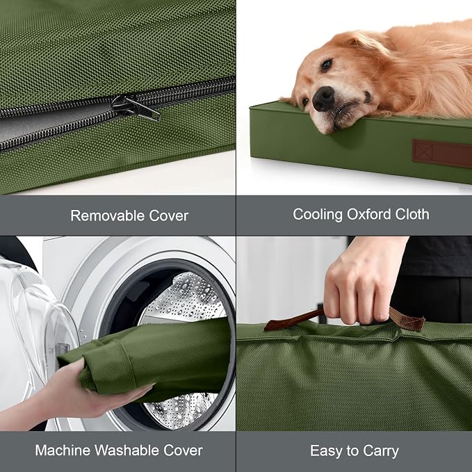 Jumbo Waterproof Orthopedic Dog Bed for Extra Large Dogs | Egg Crate Foam, Pressure Relief, Fits 54x37 Crates, Machine Washable 1680D Oxford Cover, Indoor & Outdoor Use, Up to 150 lbs