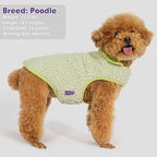 cyeollo Warm Dog Coat Fleece Sherpa Winter Sweater Coats, Turtleneck Dog Jacket Vest for Small Medium Large Dogs with Leash Hole, Soft Reversible Pet Coats for Cold Weather, Green, XL