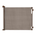 Retractable Baby Gate Perma Child Safety 33" Tall x 71” Wide, Mesh, for Stairs, Doorways, Dogs, Pets, Indoor, Outdoor, One-Handed Operation, Locking, Easy Install, Hardware Mount, Brown