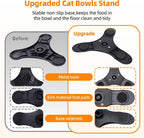Raised Cat Bowls,Elevated Cat Bowls for Indoor Cats with Height-Adjustable Stand,Non-Slip Stainless Steel Cat Bowls,15° Tilted Cat Food Bowls (2 Pack)