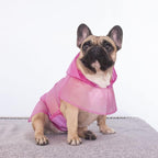iChoue French Bulldog Raincoat Frenchie Pitbull Rain Coat Jacket Poncho Packable Waterproof Adjustable with Reflective Straps Lightweight for Short Thick Medium Dogs (Pink, L)