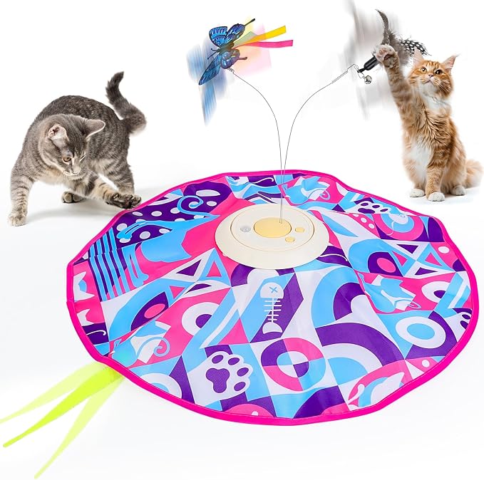 Interactive Cat Toys for Indoor Cats, Kitten Toys for Indoor Kittens,Pink | Automatic Electronic Cat Toys for Bored Adult Cats, Stimulating Moving Cat Enrichment Toy, Hide and Seek Cat Games Toy