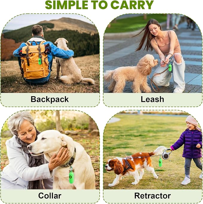Thick Dog Poop Bags Rolls - Grab'n'Go, Hands Stay Clean! - 420PCS Scented | Odor Control Doggie Poop Bags 13 x 9 in for All Breeds - with 2 Dispensers for Daily Walks Outdoor Cleanup (Green)