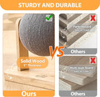 HITTITE Solid Wood Cat Tree Tower with Scratching Post, 53 Inches Tall Cat Towers with Scratching Board and Scratcher Ball, Modern Cat Tower with Space Capsule and Removable Top Bed for Indoor Cats
