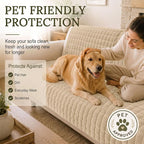 Smiry Velvet Couch Cover for Dogs, Non Slip Soft Sofa Protector for Pets | Washable Sofa Cover for Cats, Cozy Furniture Protector Against Pet Hair, Scratches, Fits Sectional Sofa(Khaki, 36"x63")