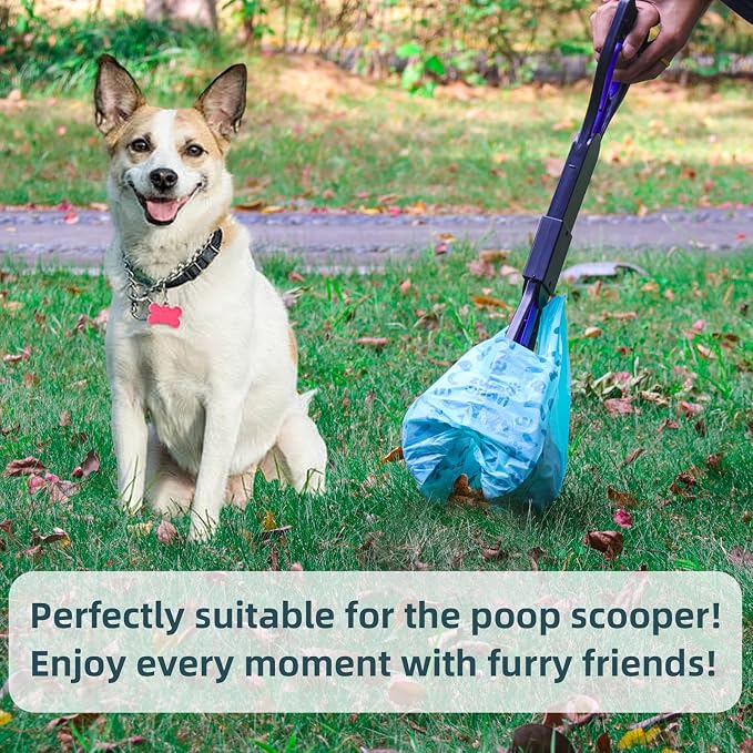 Cat Litter Disposal Bags and Dog Poop Bags with Handle,Cornstarch Based Extra Thick and Guaranteed Leak Proof Poop bags for Kitty and Doggy(360 Count 1.1 Gallon,Unscented)