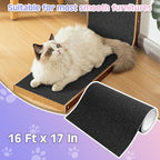 BNOSDM Self-Adhesive Dog Nail File Scratcher Emery Paper Cat Nail Scratch Board Replacement Sandpaper, Cuttable Pet Furniture Scratching Pad Protector for Door and Wall (17in*16ft, Black)