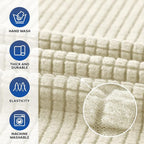 Stretch Chair Sofa Slipcover, Single Couch Cover,Beige | 1-Piece Washable Sofa Cover,Pet Friendly (31"-55") Furniture Protector Soft Jacquard Elastic Bottom for Dogs & Kids