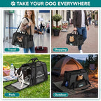 PetAmi Airline Approved Pet Carrier for Cats & Small Dogs, Soft Sided TSA Travel Carrier Bag with Sherpa Bed, Breathable Mesh Ventilation, Collapsible Bowl, Up to 18 lbs, Small Heather Dark Gray