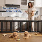 Cozy-Picket Dog Playpen, Decorative Indoor Puppy Fence with Door, Modern Elegant Pet Play Pen Enclosure for Puppies and Small Dogs, 24", 10 Panels, Black