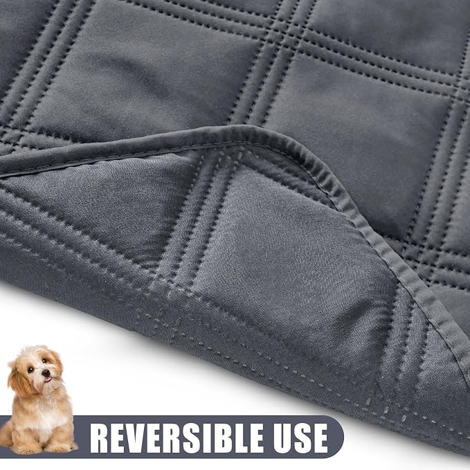 Smiry Waterproof Dog Bed Cover, Reversible Pet Blanket for Sofa Couch | Soft Washable Dog Blanket, Leakproof Couch Cover for Dogs Cats & Furniture Protection, 52x82, Dark Grey/Dark Grey