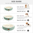 Love's cabin Round Donut Cat and Dog Cushion Bed, 20in Pet Bed for Cats or Small Dogs, Anti-Slip & Water-Resistant Bottom, Super Soft Durable Fabric Pet beds, Washable Luxury Bed Apple Green Stripe