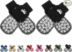 EXPAWLORER Anti Slip Dog Socks to Prevent Licking Paws, Shoes for Hot Pavement, Dog Booties for Small Medium Large Senior Dogs, Traction Control Boots & Paw Protectors for Hardwood Floors Black&Grey