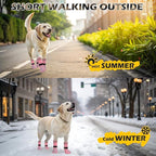 EXPAWLORER Dog Socks for Summer Hot Pavement to Prevent Licking Paws, Anti Slip Doggie Grippy Booties Shoes for Hardwood Floors, Boots & Paw Protectors for Small Medium Large Senior Dogs Pink XL