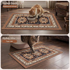 Glittme Cat Litter Mat with Non-Slip Bottom Litter Box Mat 33"X22" Litter Trapping Mat Easy to Clean Washable Cat Food Mat for Kitty,L