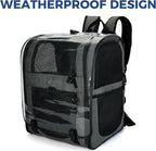 Apollo Walker Pet Carrier Backpack for Large/Small Cats and Dogs, Puppies, Safety Features and Cushion Back Support for Travel, Hiking, Outdoor Use (Gray-Expandable)