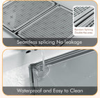 2Pack Cat Litter Box Step, Litter Catcher, Expandable Interlock Litter Mat, Washable Easy Clean, Waterproof & Urine Proof, Dark Grey