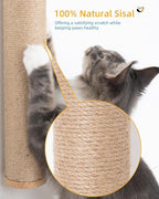 Aechonow 68" Wall Mounted Cat Scratcher,2Pcs of 34in Sisal Scratching Posts | Wood Cat Wall Scratcher,Cat Wall Furniture for Indoor Cats,Cat Wall Climber, Natural Sisal,Tall & Sturdy Corner Climbing Pole